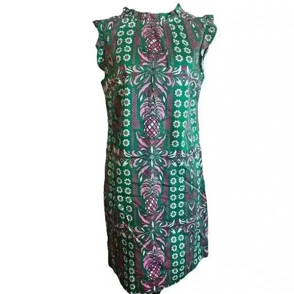 Charter Club Bright Pineapple Tropical Sleeveless Shift‎ Dress Women's Petite S - Picture 4 of 11